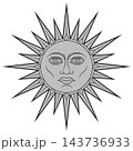 Greyscale may sun symbol radiating light Greyscale may sun symbol radiating light 143736933