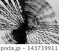 墨で描いた回転しながら拡散する様なイメージの絵、墨と筆による掠れた表現のスピード感のあるドローイング 143739911