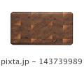 Handmade stacked cutting board from black walnut with oil finish isolated 143739989