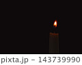 burning candle on black background 143739990