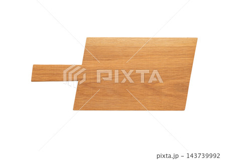 Handmade cutting board from oak with oil finish isolated on white background 143739992