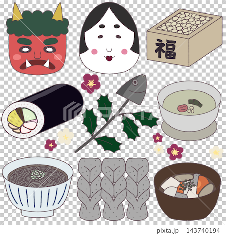 Setsubun's illustration set Setsubun's illustration set 143740194