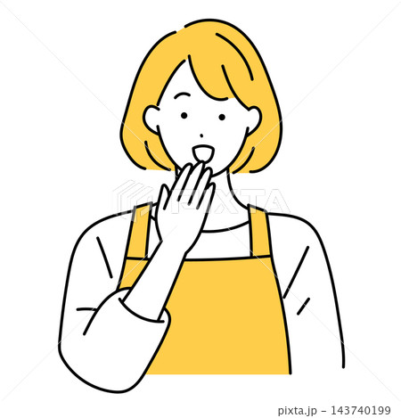 口元を抑えて笑う主婦のイラスト 143740199