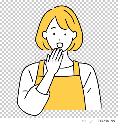 口元を抑えて笑う主婦のイラスト 143740199
