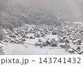 岐阜県　冬の世界遺産 白川郷の雪景色 143741432