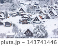 岐阜県　冬の世界遺産 白川郷の雪景色 143741446