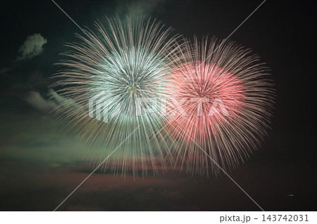 夜を彩る華麗な打ち上げ花火（びわ湖大花火大会　滋賀県 大津市） 143742031