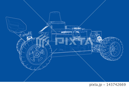 blueprint of off-road vehicle design. Vector 143742669
