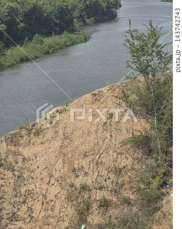 River view from a high sandy bank 143742743