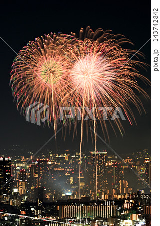 澄んだ秋空　2026年なにわ淀川花火大会　五月山からの遠望 143742842