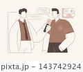 E-sport journalism isolated cartoon vector illustrations. 143742924