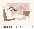 Broadcasting sport event isolated cartoon vector illustrations. 143742925
