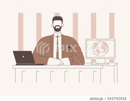 News anchor isolated cartoon vector illustrations. 143742932