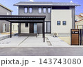 カーポートのある新築住宅外観 143743080