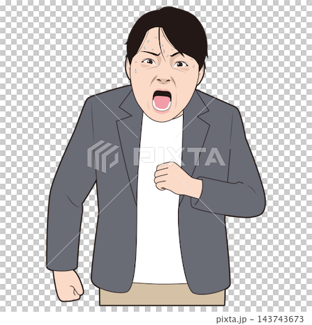 恐怖に慄く男性 恐怖に慄く男性 143743673