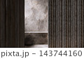 Interior minimalist dark concrete and wood architectural design 143744160