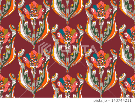 seamless pattern with dragon 143744211