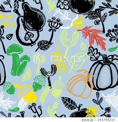 seamless pattern with pumpkins, pumpkins, pumpkins, seasonal vegetables seamless pattern with pumpkins, pumpkins, pumpkins, seasonal vegetables 143744215