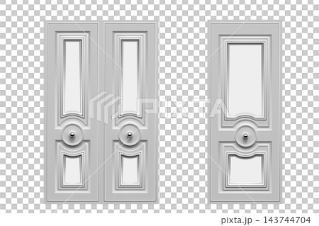 interior doors isolate on a transparent background, interior furniture, 3D illustration, cg render 143744704