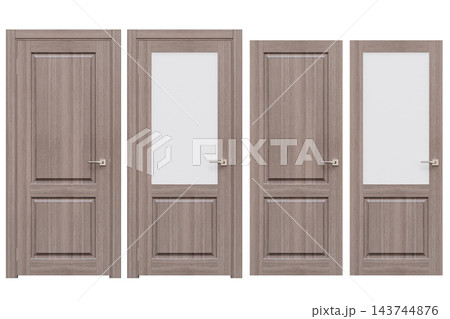 interior doors isolate on a transparent background, interior furniture, 3D illustration, cg render interior doors isolate on a transparent background, interior furniture, 3D illustration, cg render 143744876