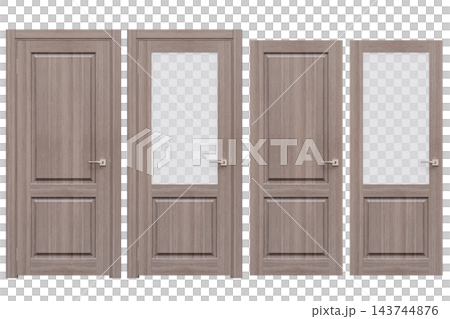 interior doors isolate on a transparent background, interior furniture, 3D illustration, cg render interior doors isolate on a transparent background, interior furniture, 3D illustration, cg render 143744876