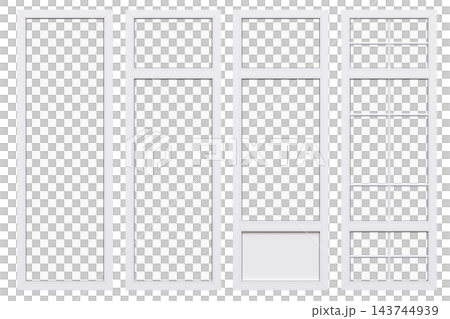 interior doors isolate on a transparent background, interior furniture, 3D illustration, cg render 143744939