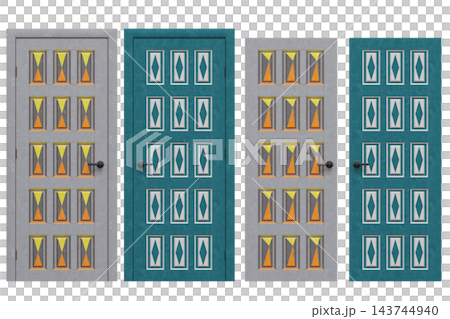 interior doors isolate on a transparent background, interior furniture, 3D illustration, cg render interior doors isolate on a transparent background, interior furniture, 3D illustration, cg render 143744940