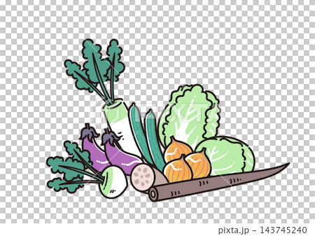 淺色蔬菜的簡單插圖 淺色蔬菜的簡單插圖 143745240