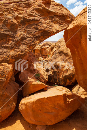 Giant Boulder Rocks Formations in Fiery Furnace 143745399