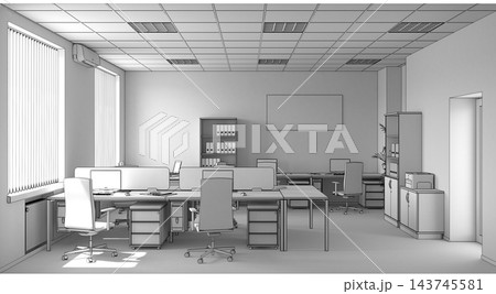 office, interior visualization, 3D illustration 143745581