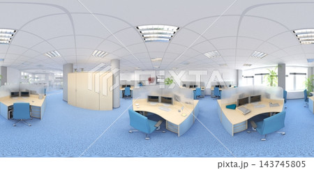 spherical panorama of the interior, 3D illustration spherical panorama of the interior, 3D illustration 143745805