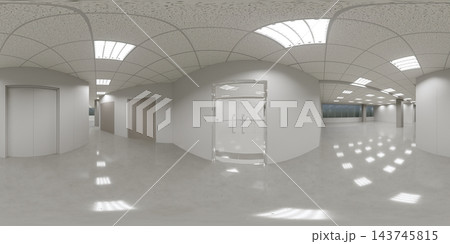 spherical panorama of the interior, 3D illustration spherical panorama of the interior, 3D illustration 143745815