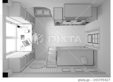 interior visualization, 3D illustration, cg interior visualization, 3D illustration, cg 143745927