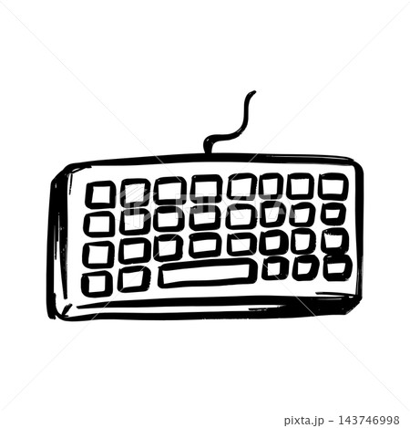 Computer keyboard hand drawn vector illustration isolated on white background Computer keyboard hand drawn vector illustration isolated on white background 143746998