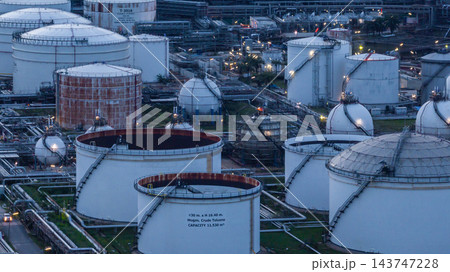 Oil and Gas refinery petrochemical plant industrial, Aerial view oil refinery, Refinery plant, Refinery factory. Oil and Gas refinery petrochemical plant industrial, Aerial view oil refinery, Refinery plant, Refinery factory. 143747228