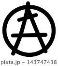 Anarchy symbol graphic design illustration black white background 143747438
