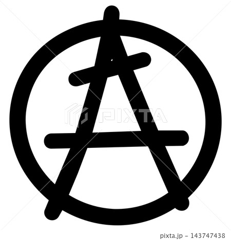 Anarchy symbol graphic design illustration black white background 143747438