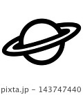 Simple planet icon black line art graphic symbol 143747440