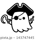 Cute halloween ghost pirate characters with happy smile 143747445