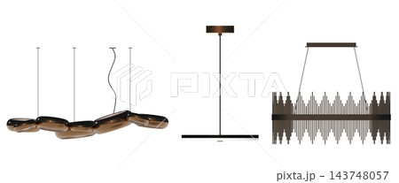 chandelier on the ceiling isolated on transparent background, hanging lamp, pendant light, 3D illustration, cg render chandelier on the ceiling isolated on transparent background, hanging lamp, pendant light, 3D illustration, cg render 143748057