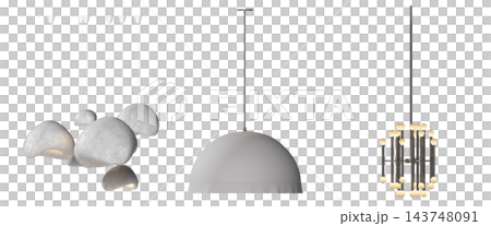 chandelier on the ceiling isolated on transparent background, hanging lamp, pendant light, 3D illustration, cg render chandelier on the ceiling isolated on transparent background, hanging lamp, pendant light, 3D illustration, cg render 143748091