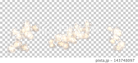chandelier on the ceiling isolated on transparent background, hanging lamp, pendant light, 3D illustration, cg render 143748097