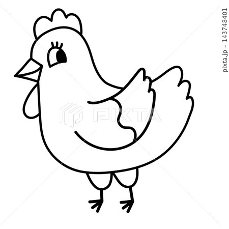 Cute Chicken Coloring Page 143748401