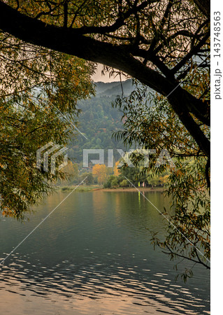 Scenic View of Golcuk Lake in Odemis Turkey During Autumn Season 143748563