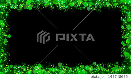 Rising green particle glitter frame effect 143748626