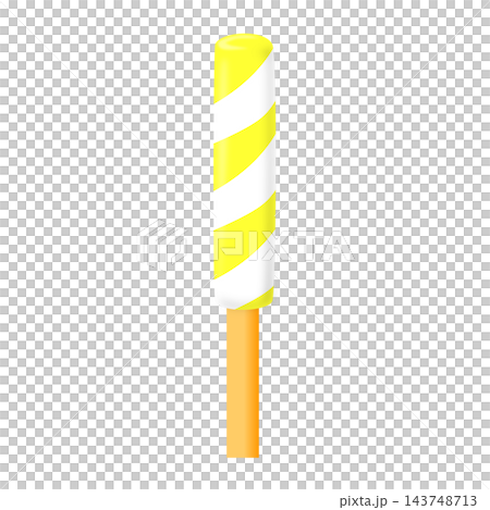 Ice pop on a stick, lemon vanilla flavor Ice pop on a stick, lemon vanilla flavor 143748713