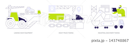 Industrial towing abstract concept vector illustrations. Industrial towing abstract concept vector illustrations. 143748867