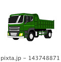 Green truck illustration front side view construction vehicle 143748871