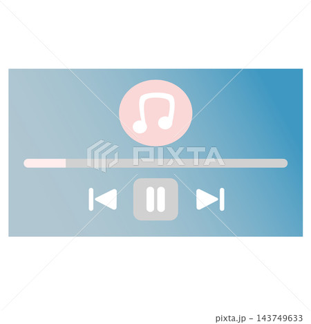 Minimal blue audio music player bar media interface element sticker print visual graphic clipart artwork design icon illustration Minimal blue audio music player bar media interface element sticker print visual graphic clipart artwork design icon illustration 143749633