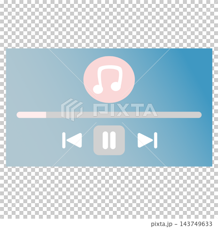 Minimal blue audio music player bar media interface element sticker print visual graphic clipart artwork design icon illustration Minimal blue audio music player bar media interface element sticker print visual graphic clipart artwork design icon illustration 143749633